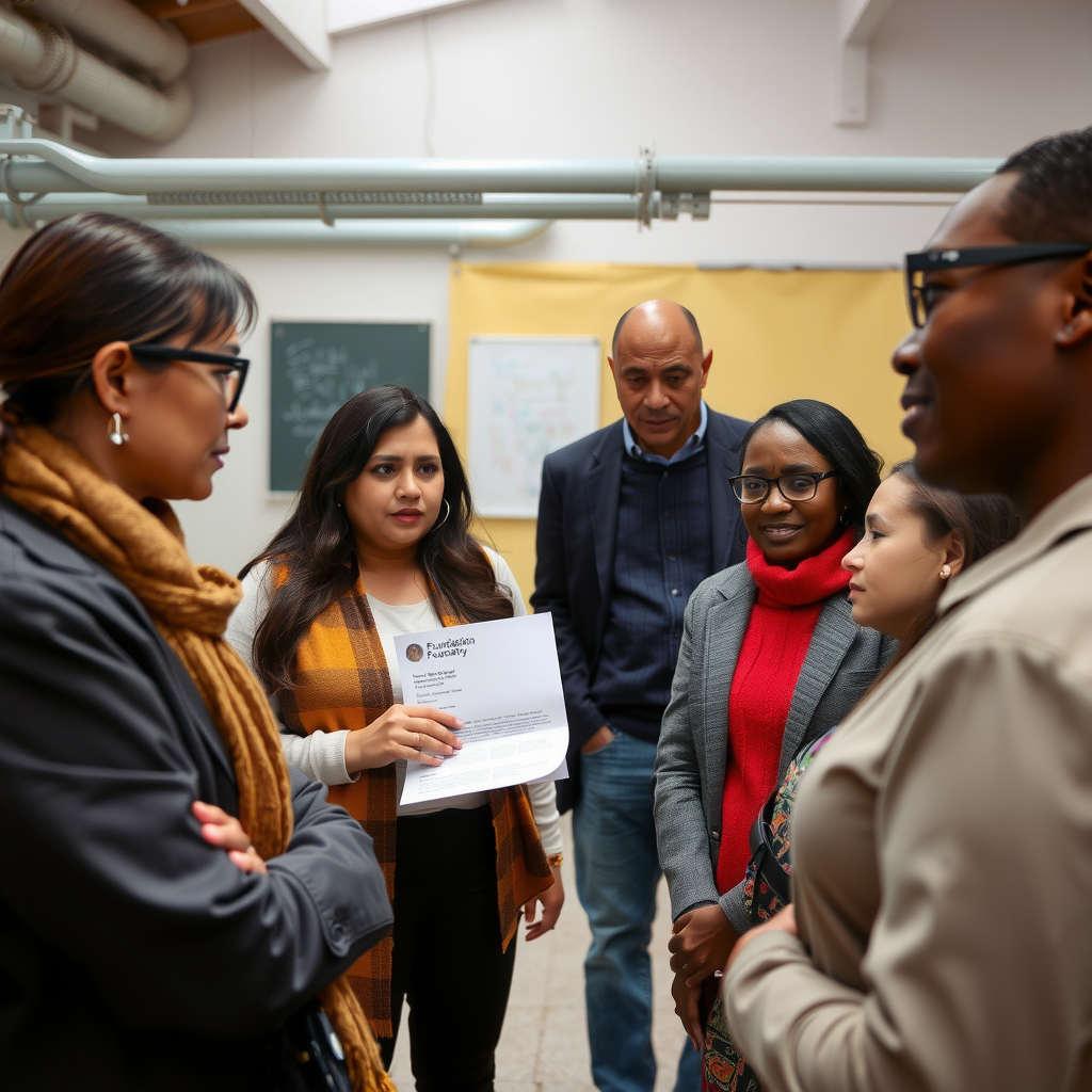 Foundation staff conducting a site visit at a grantee organization, observing programs in action and meeting with beneficiaries
