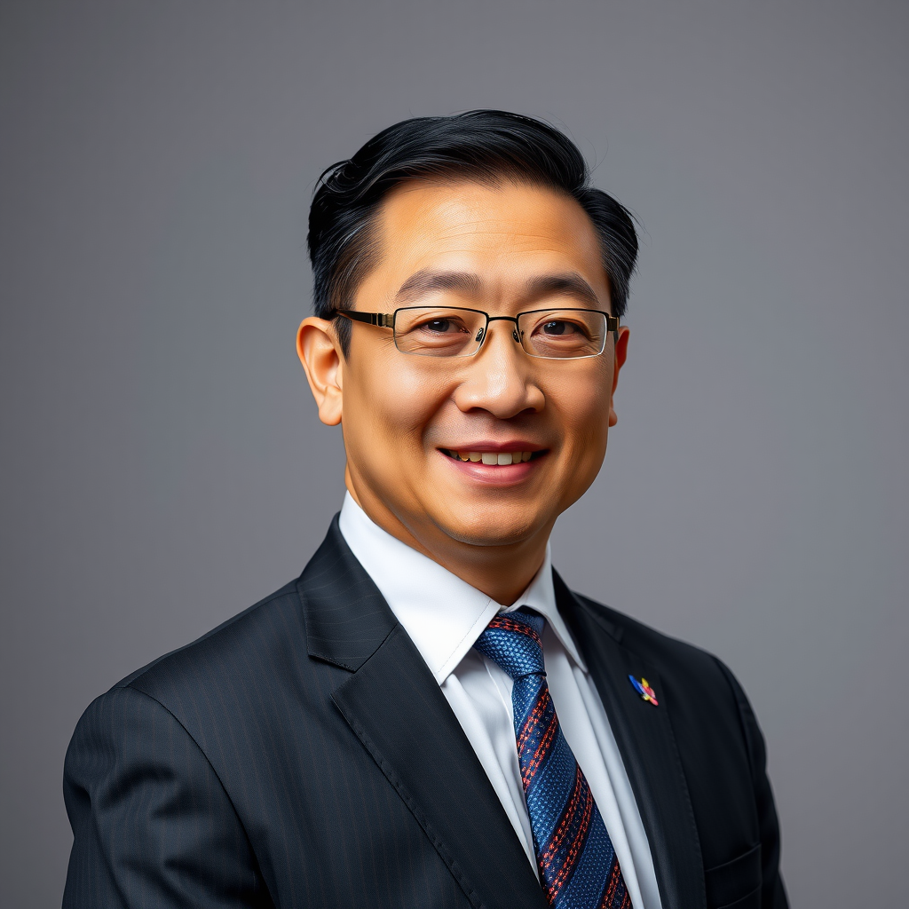 Albert Kim, Founder and President of The Albert Kim Foundation, professional headshot showing a confident leader in business attire